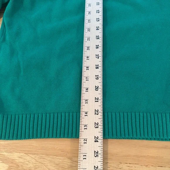 Chaps Womens Green Mock Neck Button Detail Sweater XL 100% Cotton - Picture 6 of 8